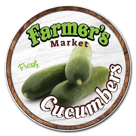 Signmission Farmers Market Cucumbers Circle Corrugated Plastic Sign, C-16-CIR-Cucumbers C-16-CIR-Cucumbers